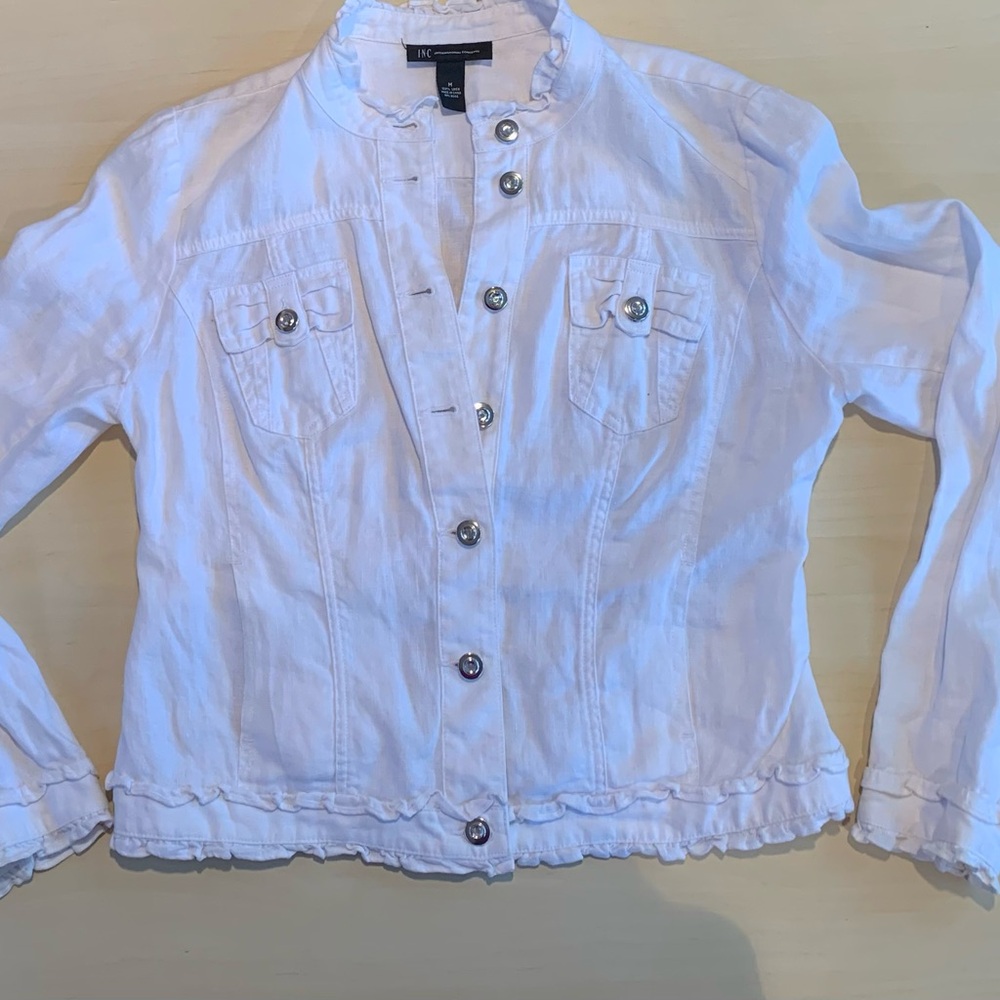 Linen INC International Concepts Jacket Womens Size M Button Up Linen
